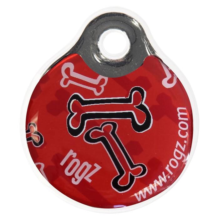 Rogz ID Tags Hundbricka För Halsbandet Design Large Red Rogz Bone