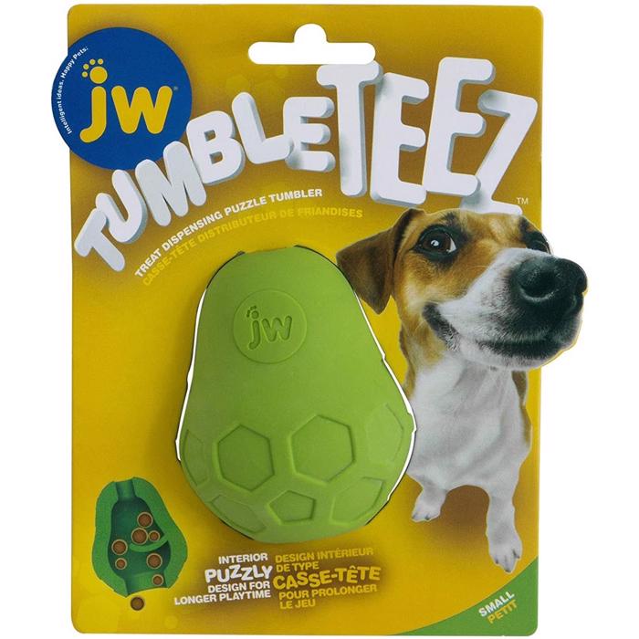 JW Tumble TeeZ Treat Toy Green Godisdispenser För Aktivering Small