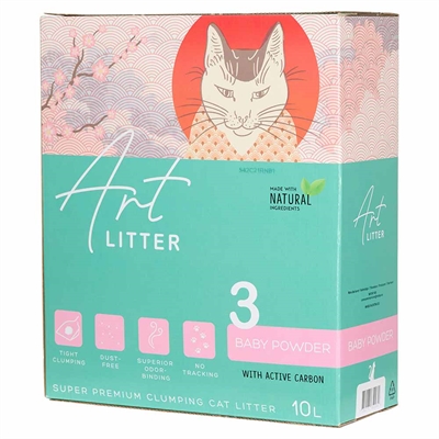 Art Litter 3 Super Premium Klumpande Kattsand Baby Powder 10L