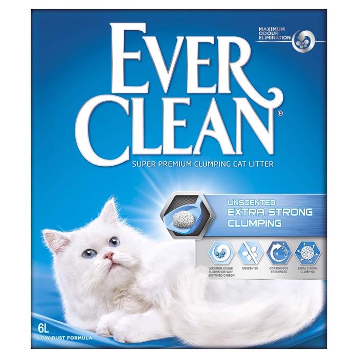 Ever Clean kattsand UTAN Doft Extra Strength Oparfymerad 6L