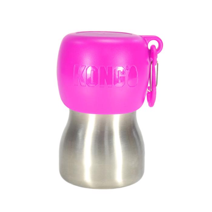 KONG H2O Rostfri Design Vattenflaska För Hundar 280ml Rosa