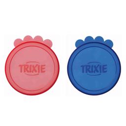 Trixie burklock för vått foder i smarta färger 2-pack Ø10cm rödblå