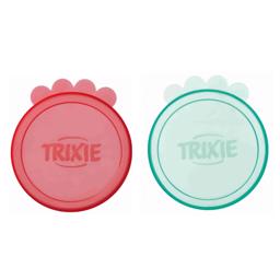 Trixie burklock för våtmat i smarta färger 2-pack Ø10cm rödgrön