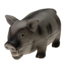 Flamingo Dog Toy SVART Latex Pig Bass Med Det Coolaste Ljudet