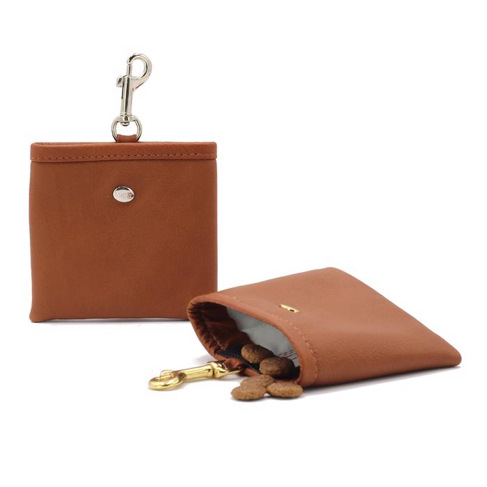 Läder Treat Bag Deluxe I Snygg Design Utan Dekoration Cognac