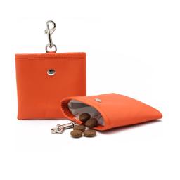 Läder Treat Bag Deluxe I Snygg Design Utan Dekoration Orange