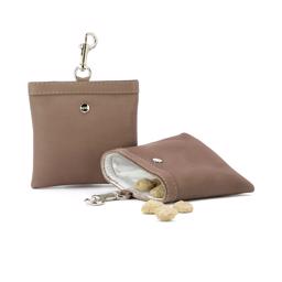 Läder Treat Bag Deluxe I Snygg Design Utan Dekoration Taupe