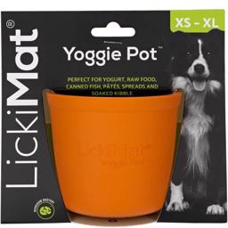 Lickimat Yoggie Pot Slow Feeder för aktivering, nöje och matning Orange