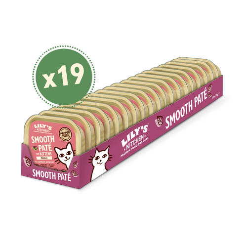 Lily\'s Kitchen Kitten Blötfoder Slät Paté För Kattungar Kyckling BULK KÖP 19 x 85g
