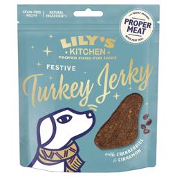 Lily's Kitchen Treat Turkey Jerky festlig fest för din hund