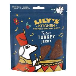 Lily's Kitchen Treat Turkey Jerky festlig fest för din hund