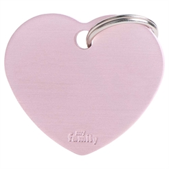 My Family Large Dog Tag Basic Heart i rosa