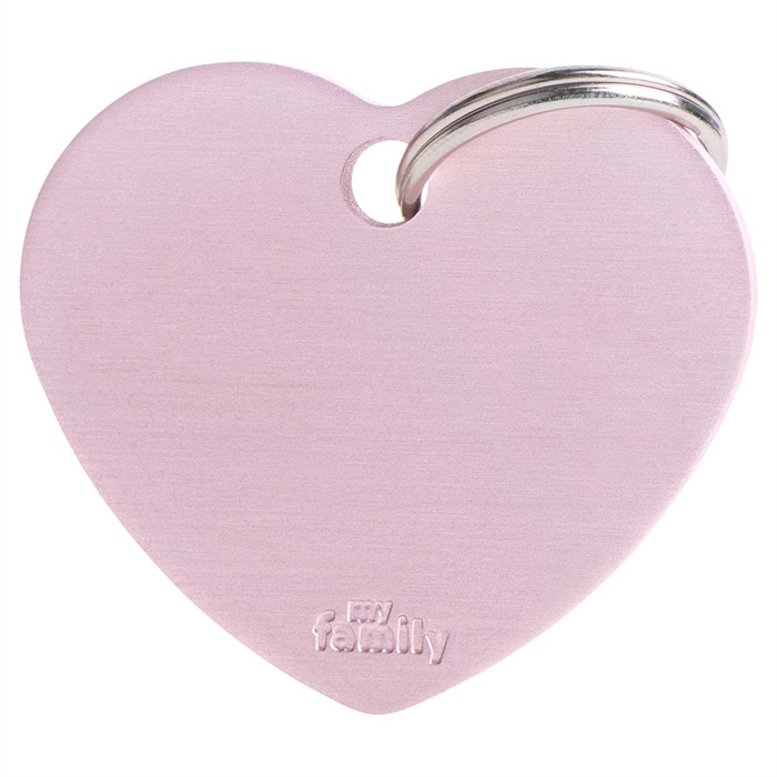 My Family Stort Hundbricka Basic Hjärta i Rosa