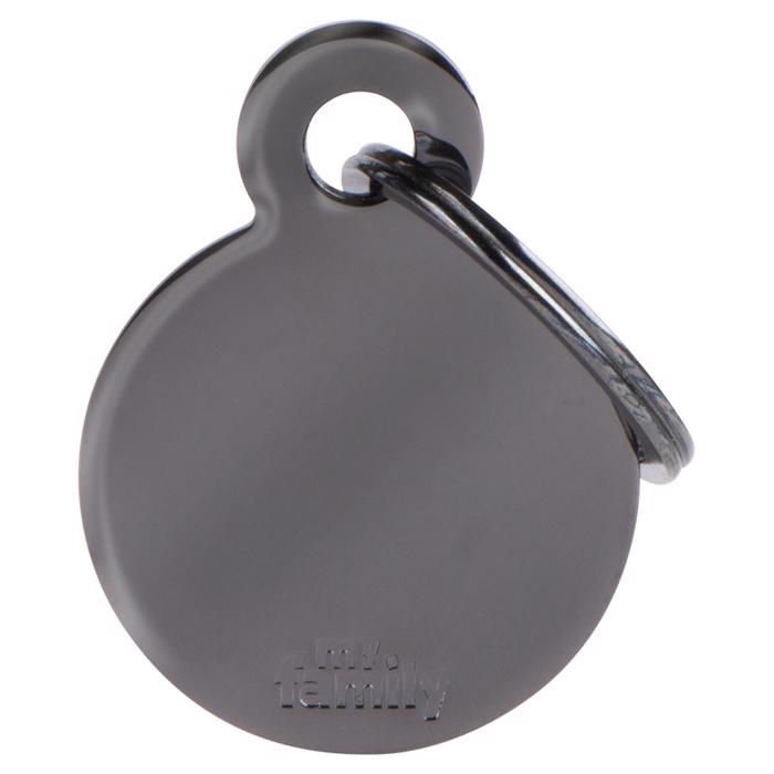 My Family Dog Tag Basic Circle i svart mässing