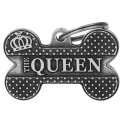 My Family Dog Tag Bronx Silver Colored Leg med Texten The Queen