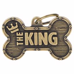 My Family Hundbricka Bronx Bronsfärgad Ben med Texten The King