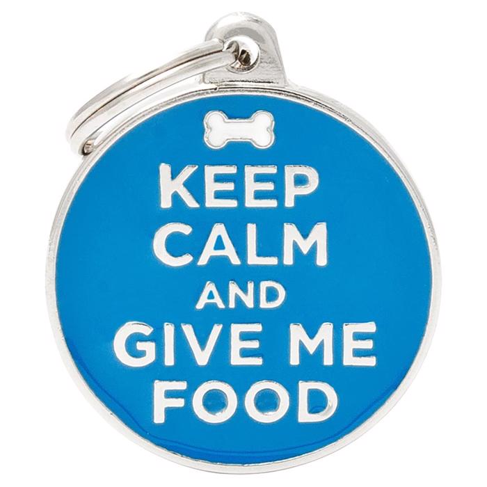 My Family Hundbricka Charms Keep Calm And Give Me Food