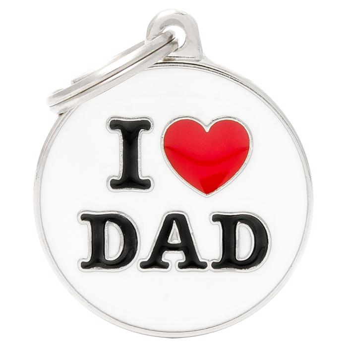 My Family Hundbricka Charms Cirkel "I Love Dad"