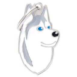 My Family Dog Tag Med Siberian Husky GRÅ