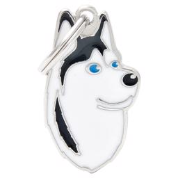 My Family Dog Tag Med Siberian Husky BLACK