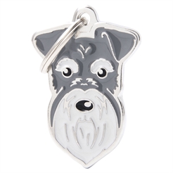 My Family Dog Tag med Schnauzer Grey