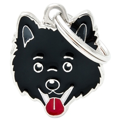 My Family Dog Tag med Italian Spitz Black V1