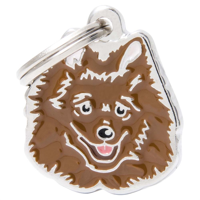 My Family Hundbricka med Italiensk Spitz Röd V2