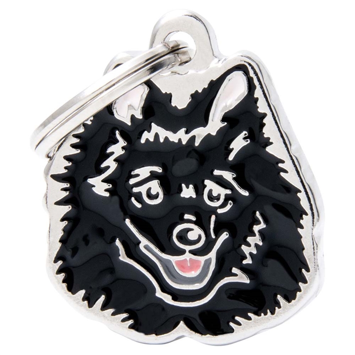 My Family Dog Tag med Italian Spitz Black V2