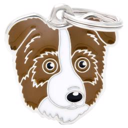 My Family Dog Tag med Brown & White Australian Shepherd