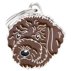 My Family Dog Tag med italiensk vattenhund Lagotto Romagnolo Brown