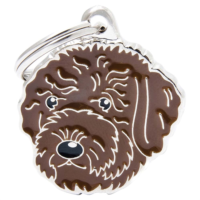 My Family Dog Tag med italiensk vattenhund Lagotto Romagnolo Brown