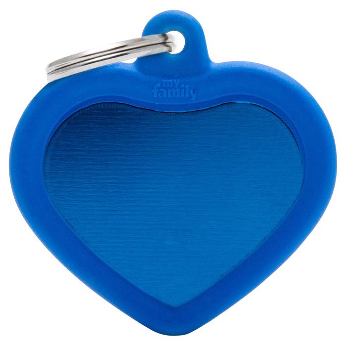 My Family Dog Sign Silent & Strong Heart i blått med blå gummikant