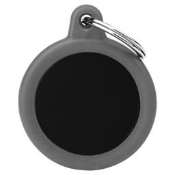 My Family Dog Sign Silent & Strong Circle i svart med grå gummikant