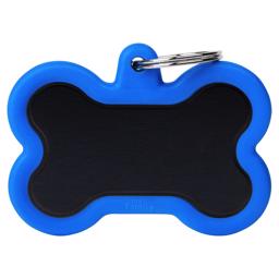 My Family Hundbricka Silent & Strong Svart Ben med Blå Gummikant