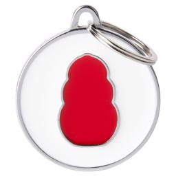 My Family KONG Dog Tag Vit Med Röd Kong Cone