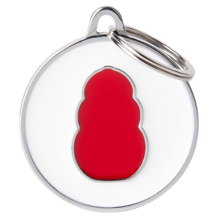 My Family KONG Dog Tag Vit Med Röd Kong Cone