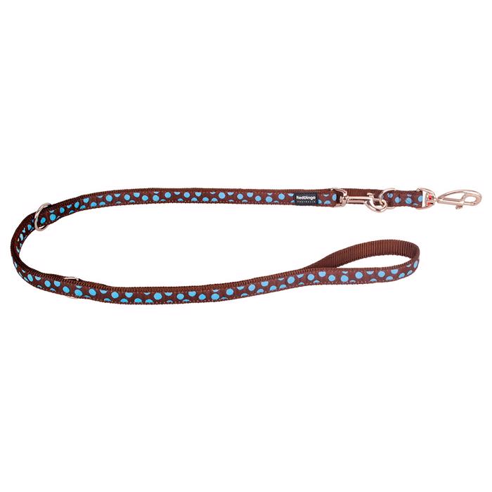 Red Dingo Classic Hundkoppel Brun med blå prickar