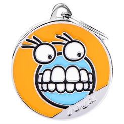 My Family Dog Tag med Smiley Rogz Orange & Blue