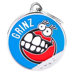 My Family Dog Tag med Smiley Rogz Grinz Blue & Red