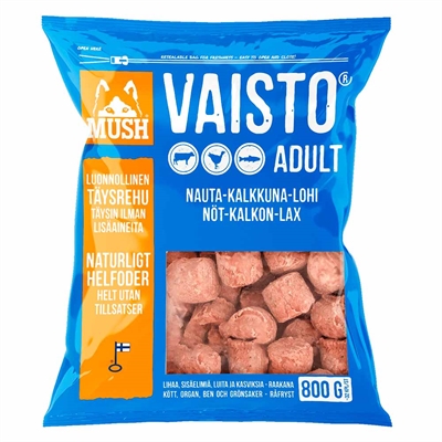 MUSH Barf Fryst Råfoder Vaisto Blå 800g