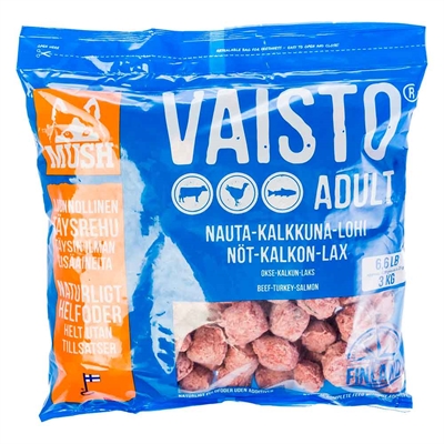 MUSH Barf Fryst Råfoder Vaisto Blå 3 Kg