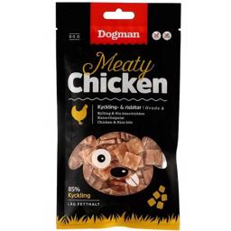 Dogman Meaty Chicken Läcker Snack Bitar Med Kyckling & Ris 80 gram