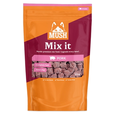 MUSH Mix It Barf Fryst Råfoder Gris 560g