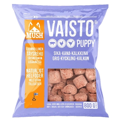 MUSH Barf Fryst Råfoder Vaisto Puppy Ljuslila 800g