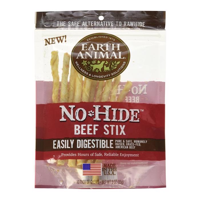 Earth Animal No-Hide Stix Dog American Beef 10 Pack