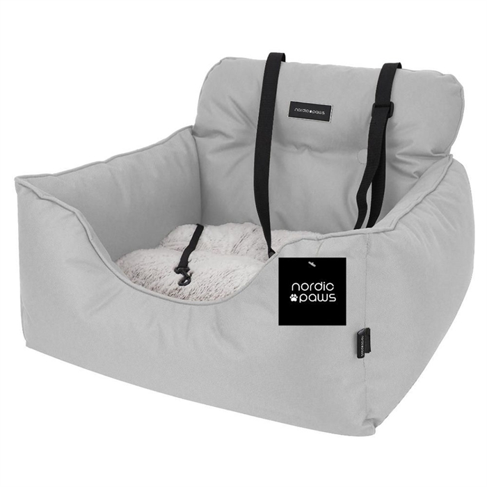 Nordic Paws Cozy DeLuxe Designer Bilbarnstol & Säng Beige Grå