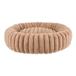 Nordic Paws Ripple Comfort Rund Hundbädd Ljusbrun