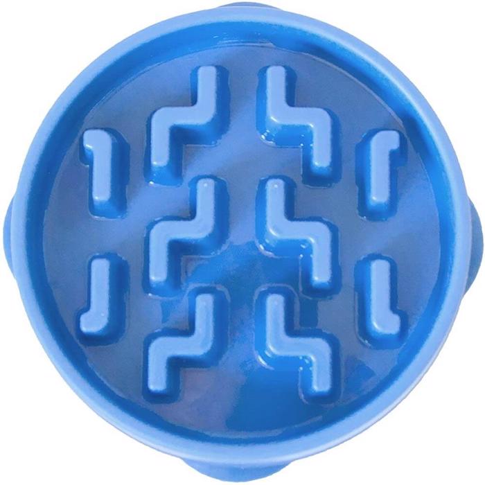 Outward Hound Fun Feeder Slo Bowl Large Regular Eating Labyrinth Blue