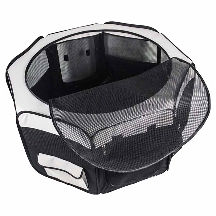 Ozami Hundbur i Nylon Rund Svart & Grå