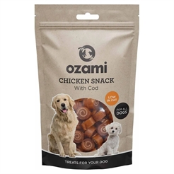 Ozami Natural Dog Treat Chicken Snack med torsk 100g